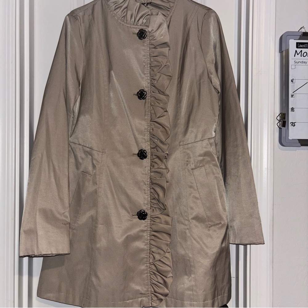 Betsey Johnson Tan Ruffle Coat